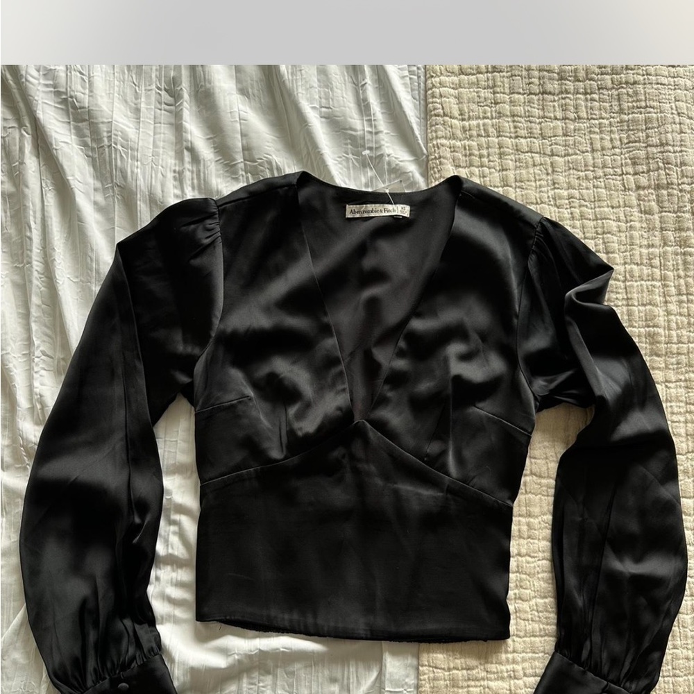 Abercrombie & Fitch Black Satin Blouse
